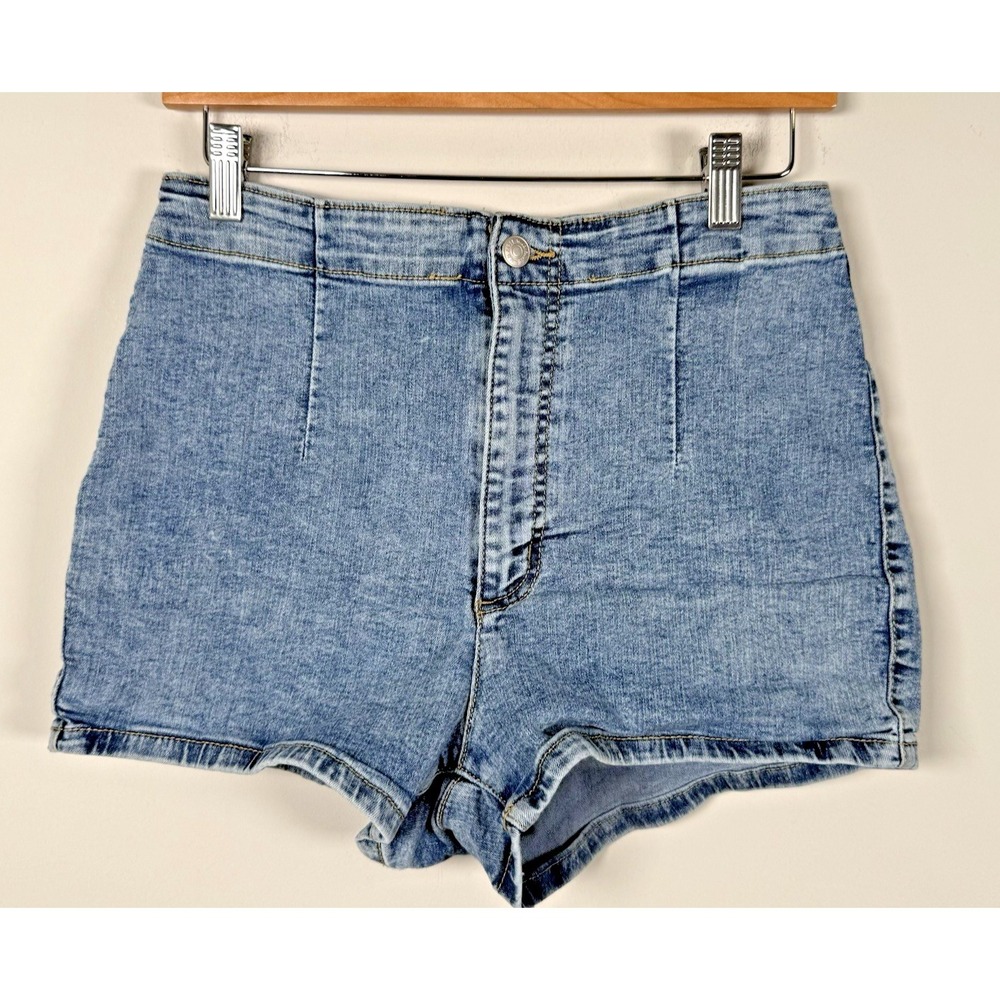 Wild Fable Highest Rise‎ Denim Shorts Medium Wash Blue Cheeky Mom Micro Short 12